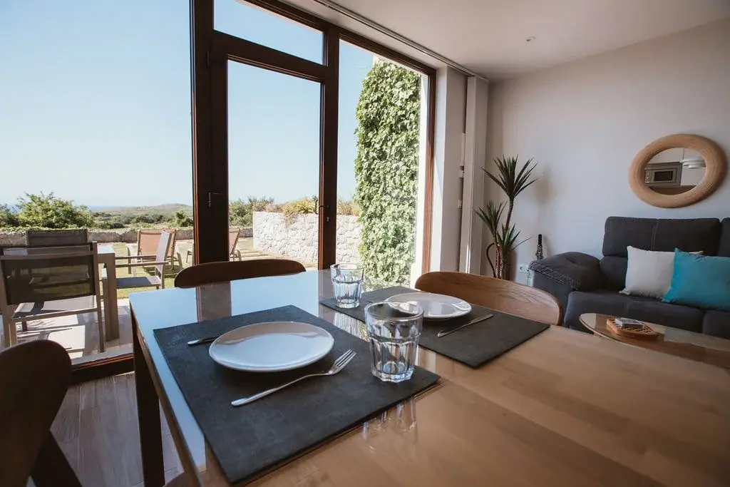 Table laid in a Standard apartment with views of the garden