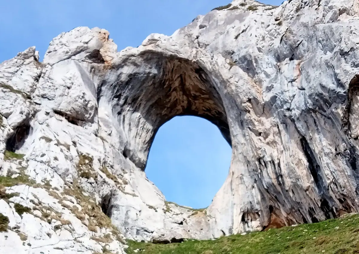 A natural limestone arch on the coast
