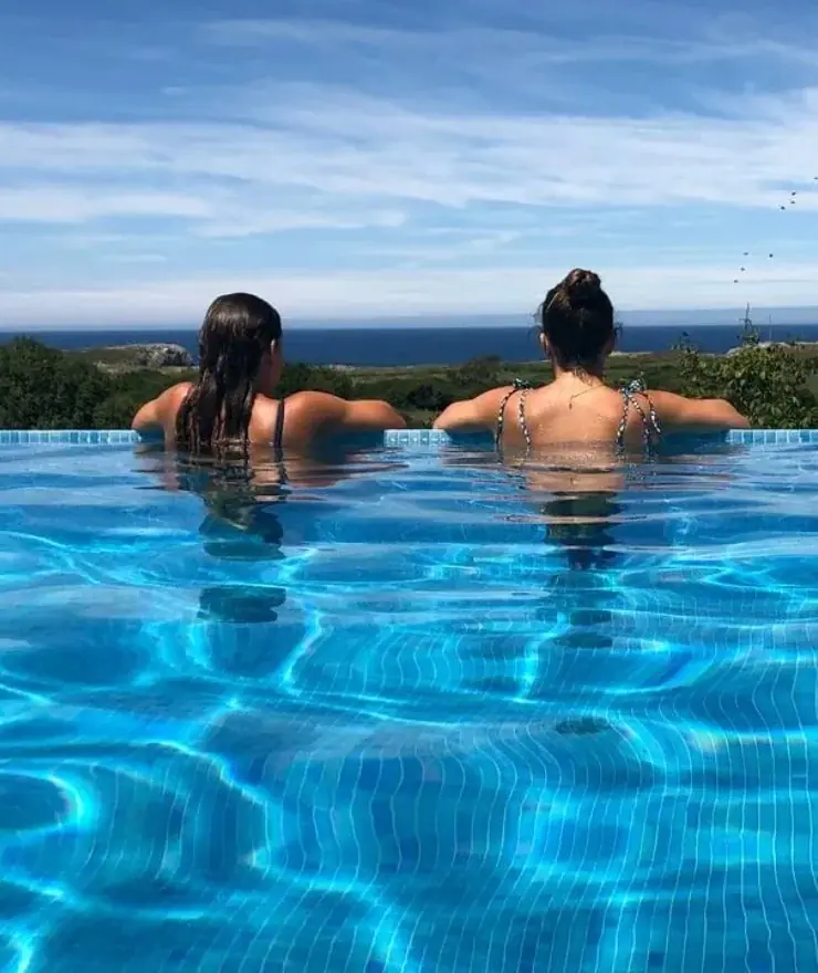 Infinity pool with sea views at Bufones de Pría