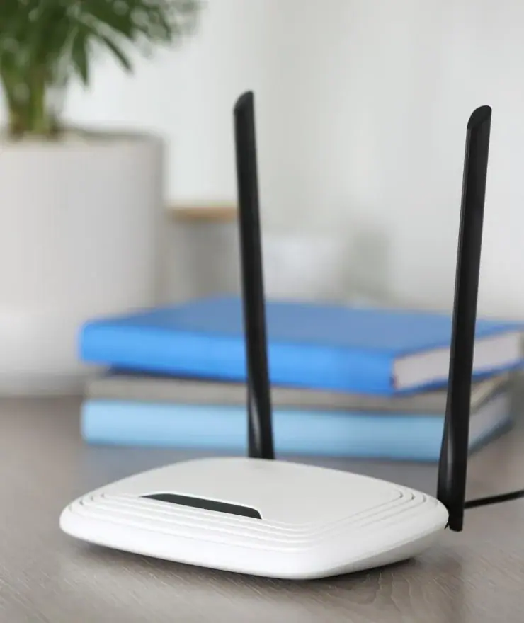 A wifi router on a table