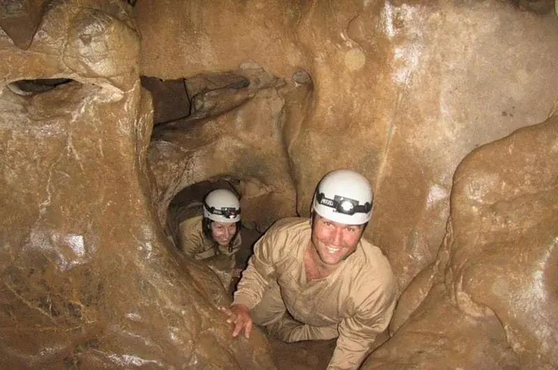 Caving in a cave in Asturias