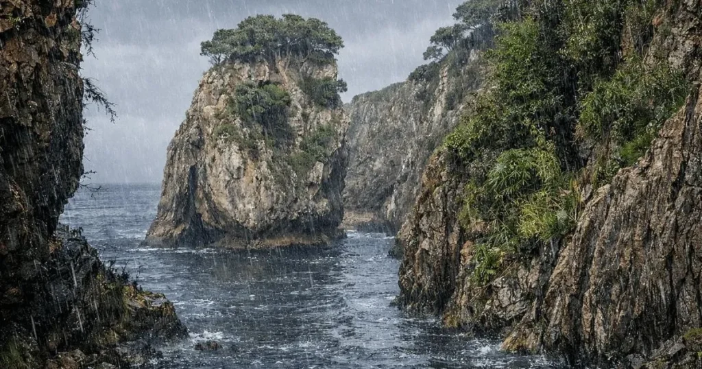 Cueva pindal lloviendo